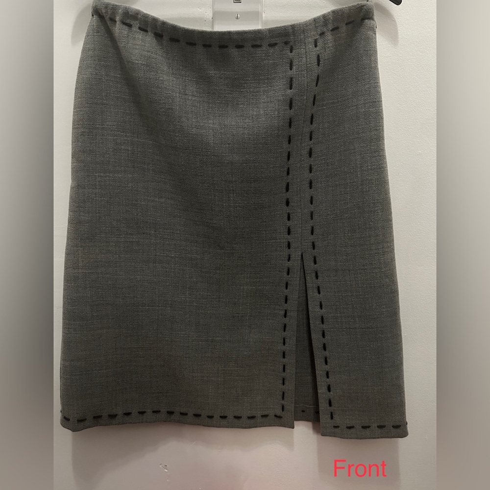 VINTAGE MOSCHINO CHEAP&CHIC GORGEOUS GRAY WOOL PENCIL SKIRT - SIZE US 10 - EUC